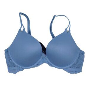 Victoria's Secret Very Sexy Push up Bra Women's Size 32B Blue Lace Underwire